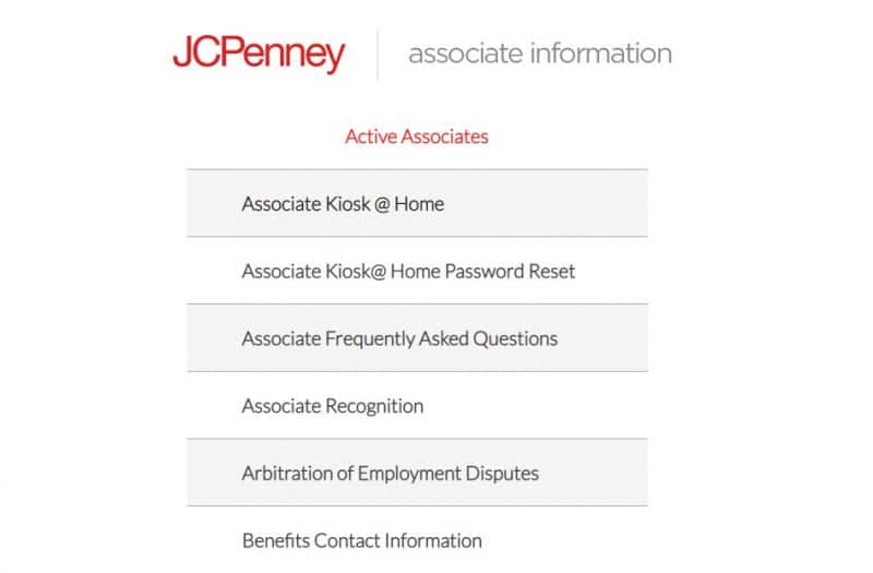 JCPenny credit card homepage